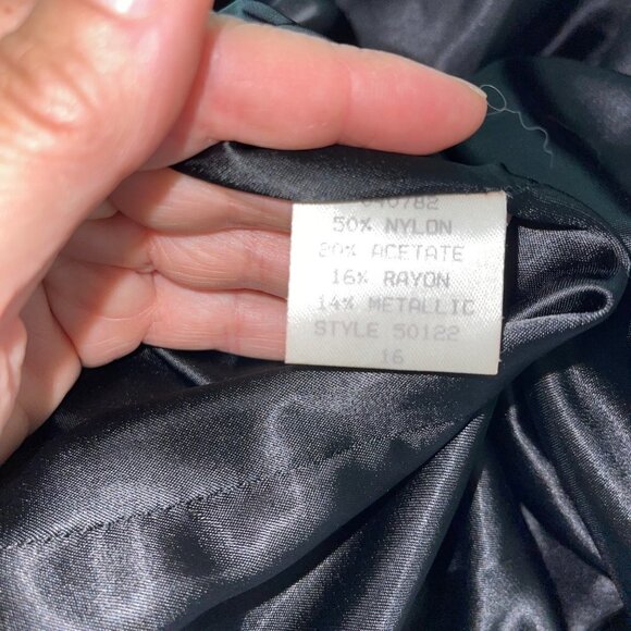 Three Flaggs Womens Sequin Jacket Black Size Large L Vintage Nylon Acetate Rayon - Picture 10 of 12